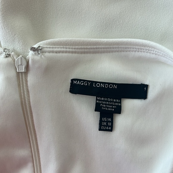 NEW Maggy London Short Sleeve Crepe Midi Dress, White/Ivory Size 14 New w/o Tag - Picture 8 of 11